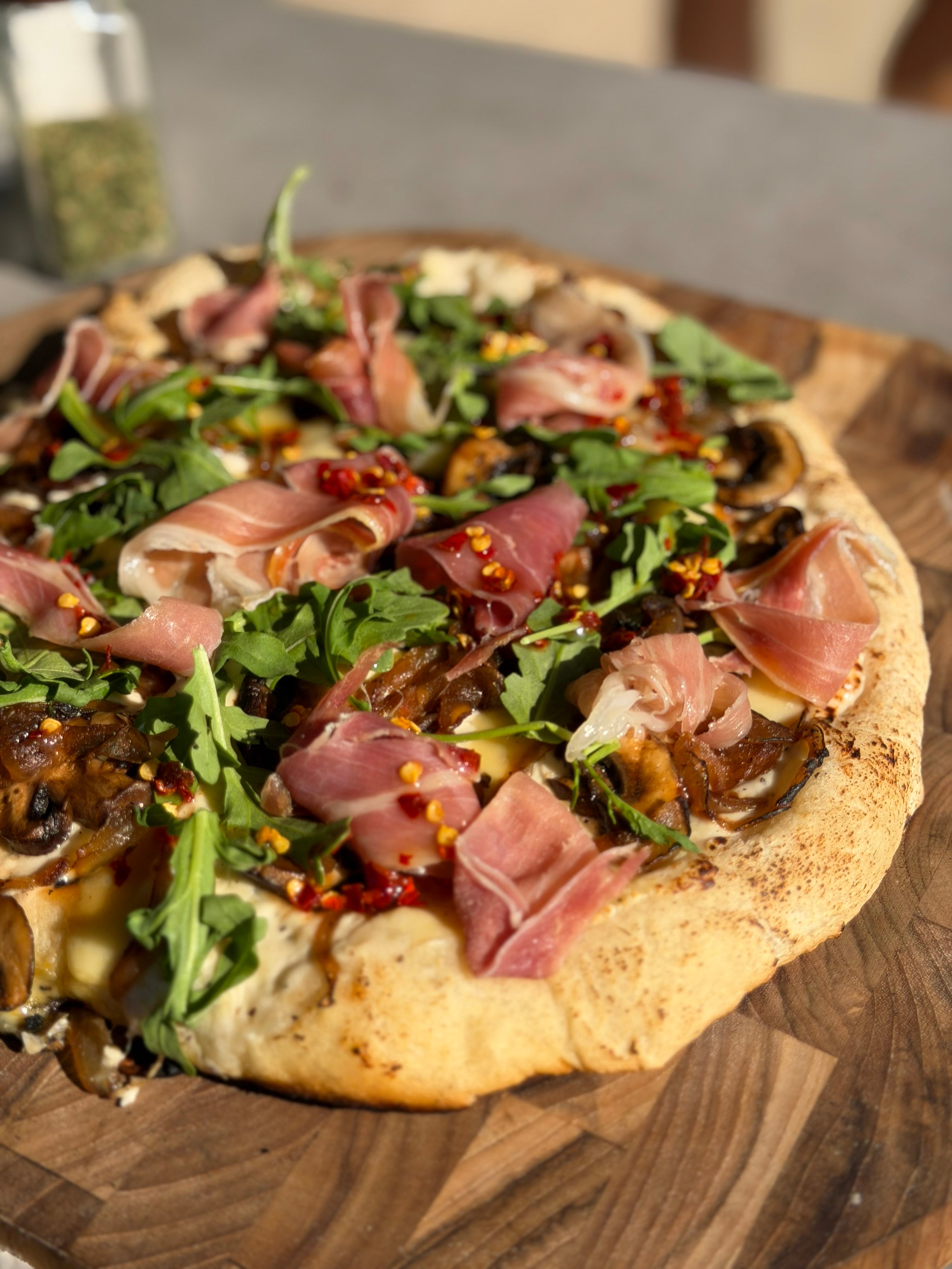 Pizza blanca al asador