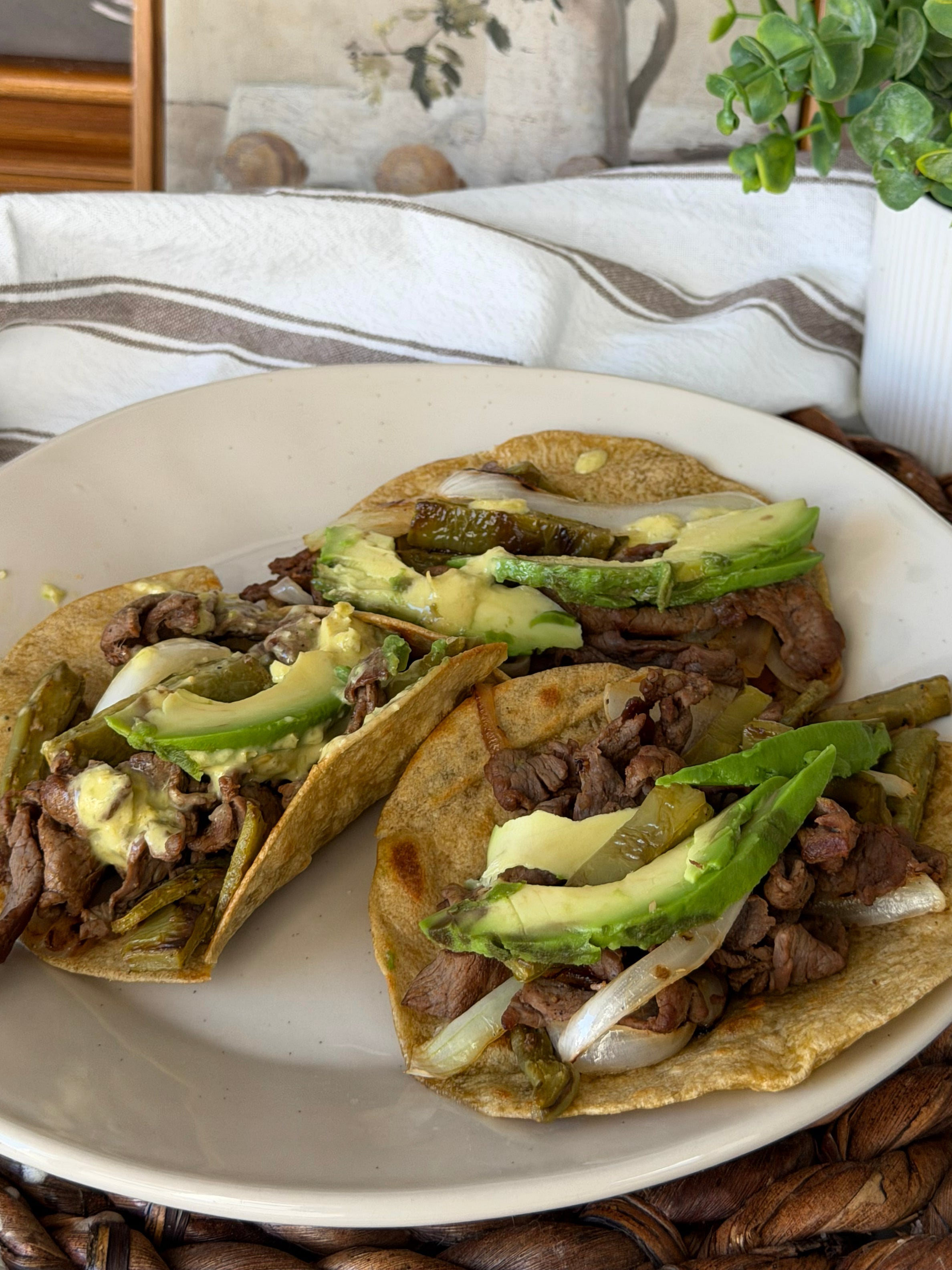 Tacos de fajitas de res