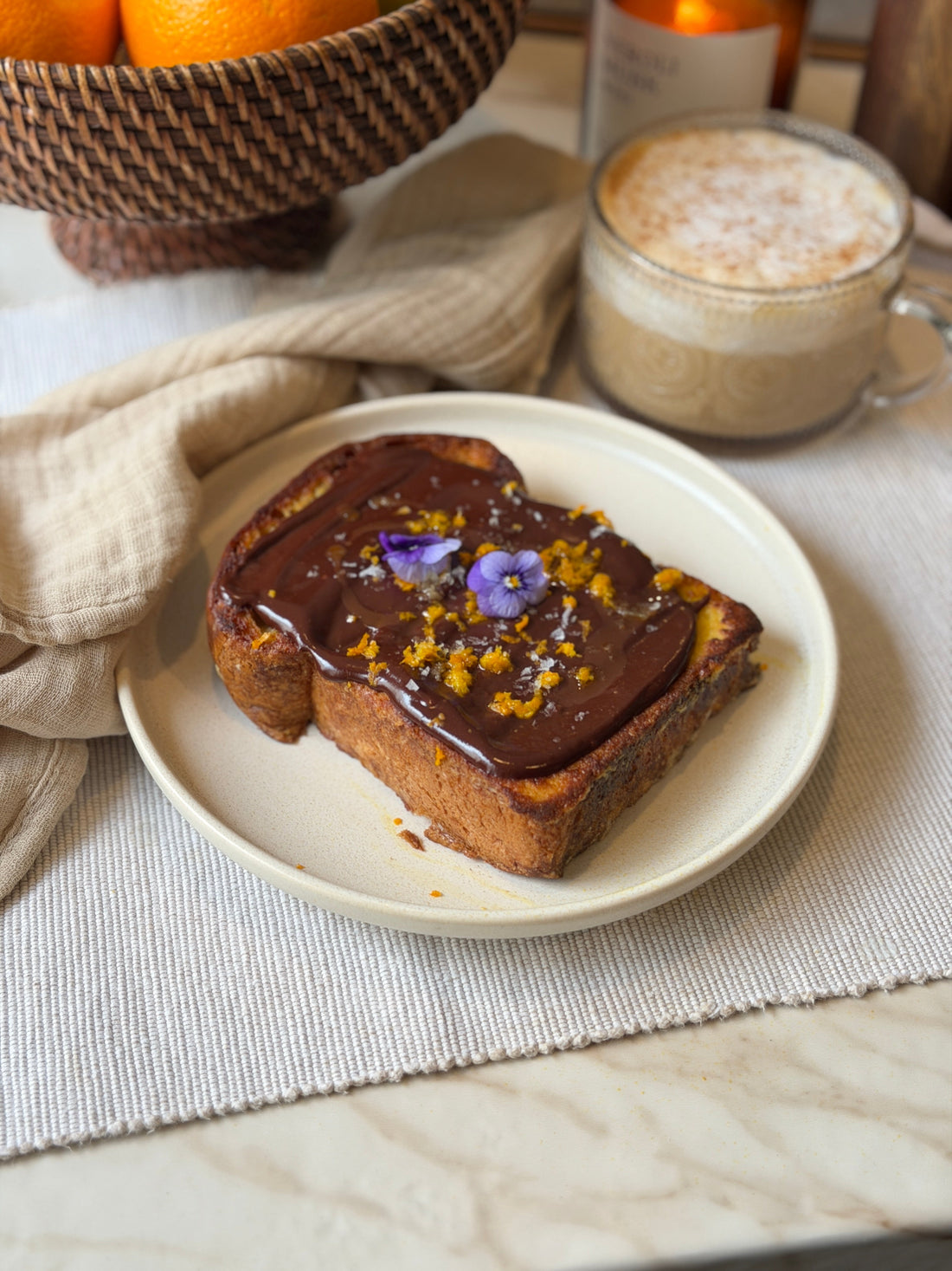 French toast con chocolate amargo