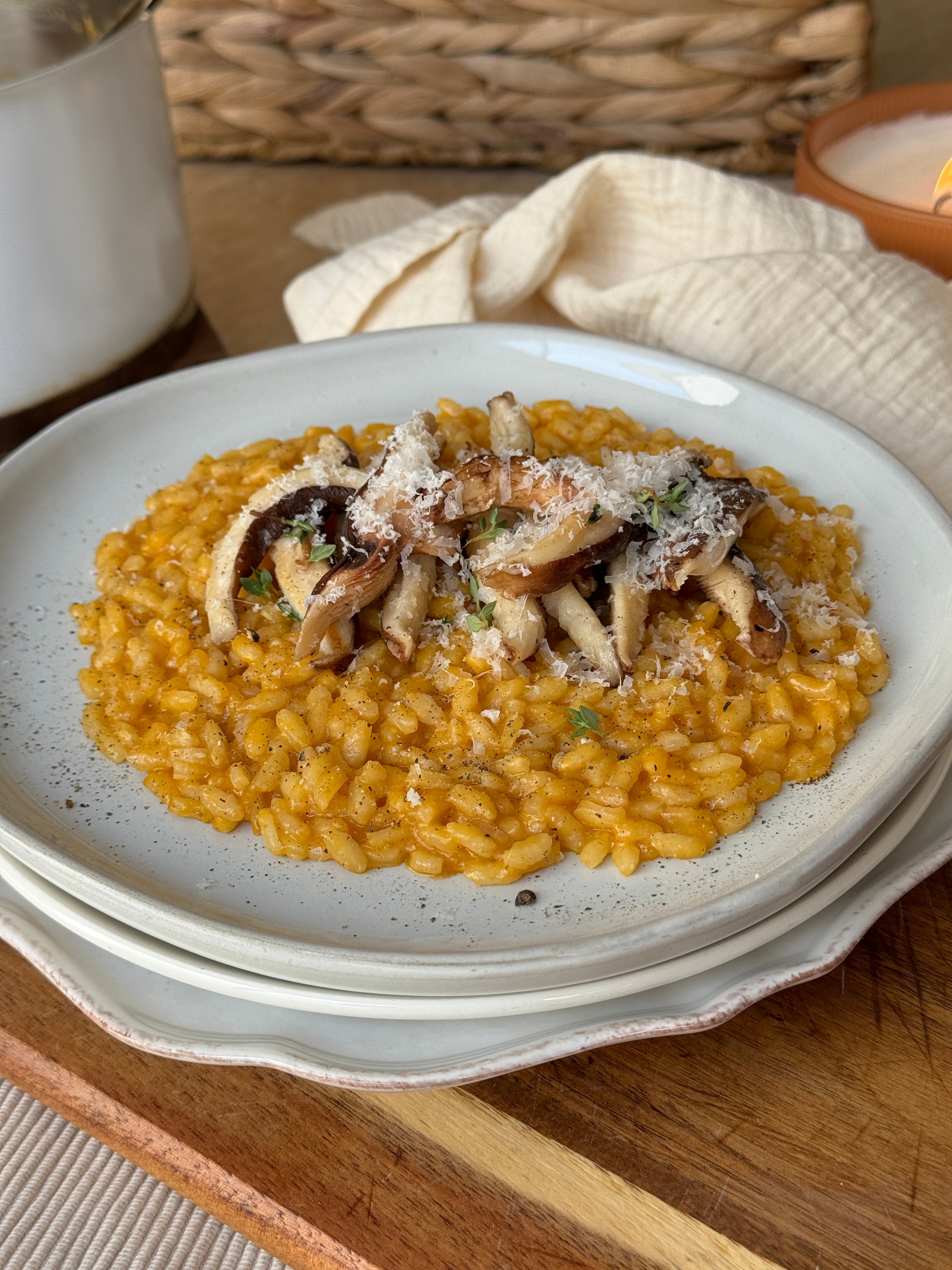 Risotto de calabaza con shitake