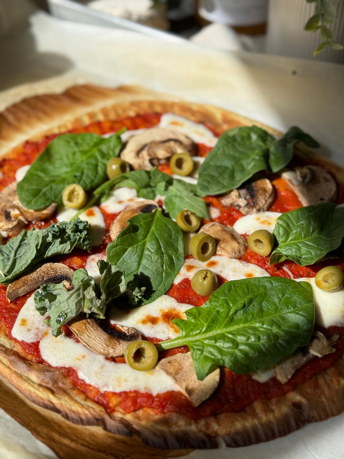 Pizza de queso cottage